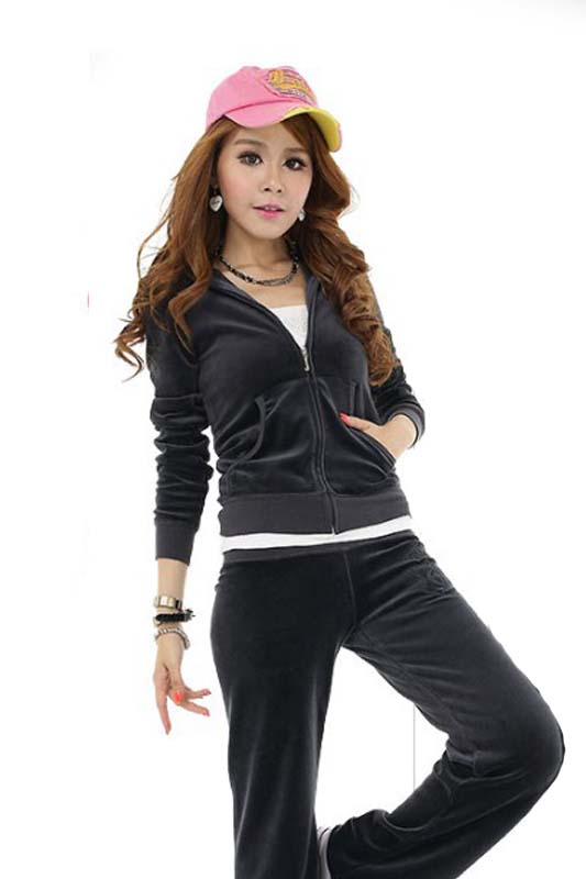 Juicy Couture Pearl Velour Tracksuits Gray Q3322238